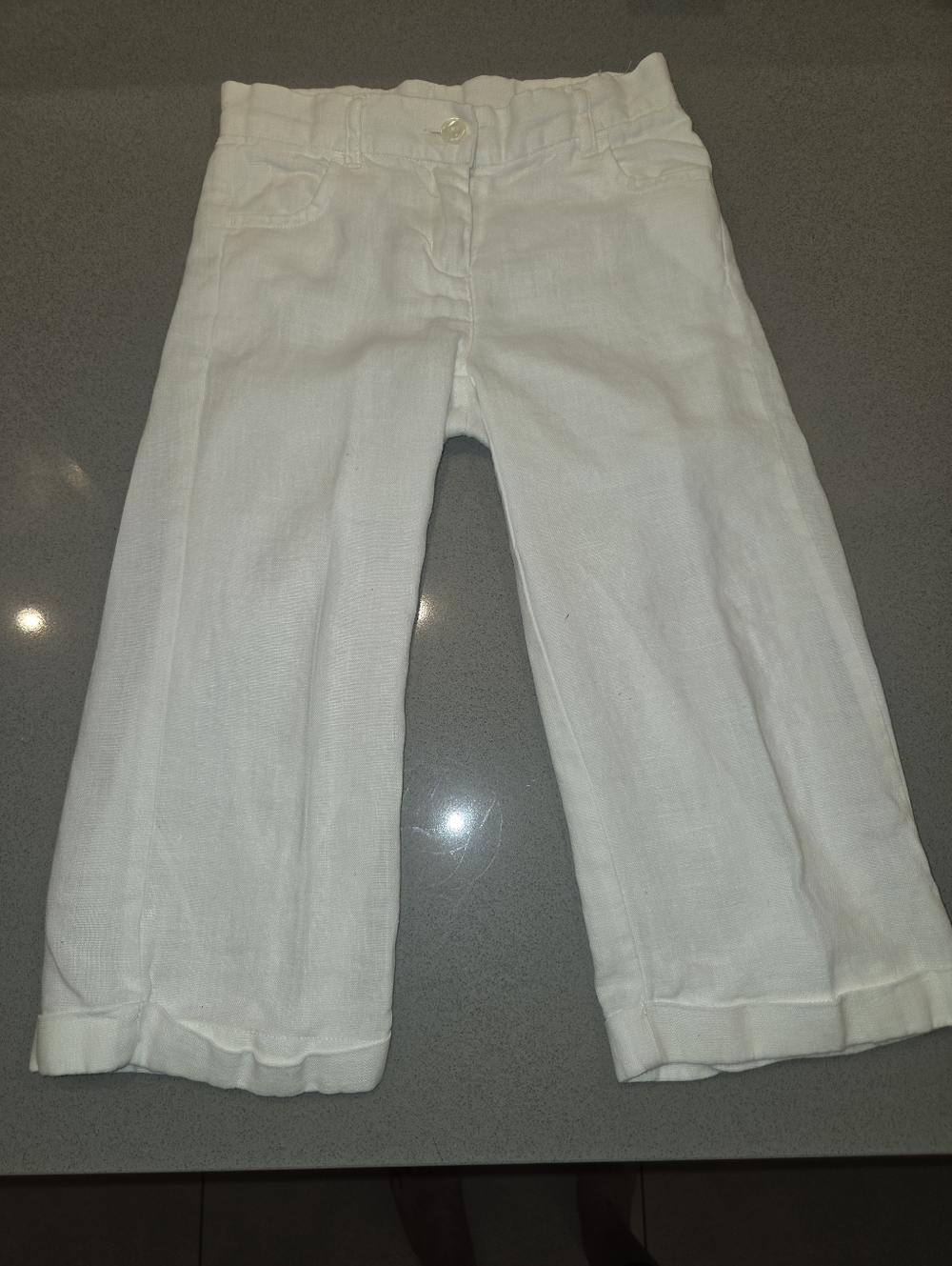 Janie And Jack White Linen Pants